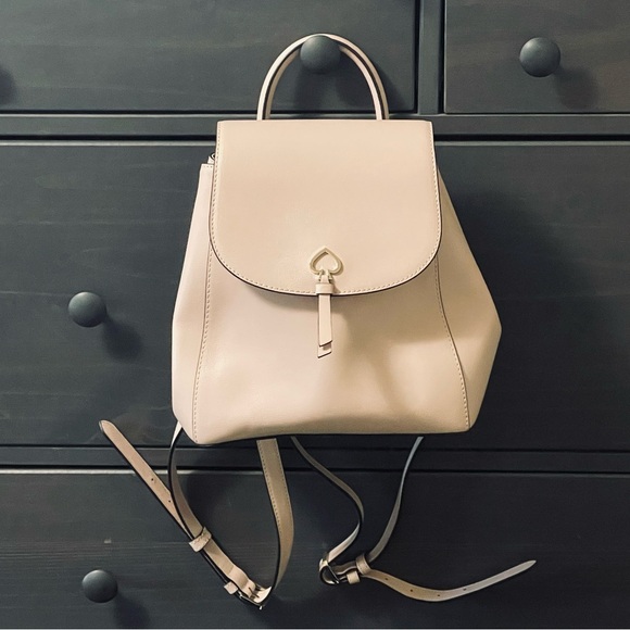 Kate Spade Adel Medium Flap Backpack in Warmbeige Leather WKRU6412 - Picture 2 of 13